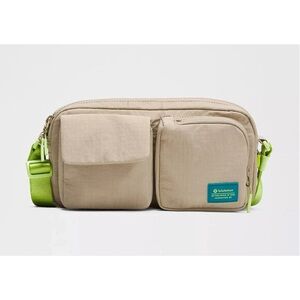 lululemon athletica Tan and Lime Belt Bag Crossbody